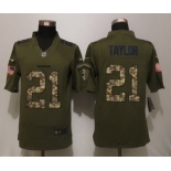 Men's Washington Redskins #21 Sean Taylor Retired Player Green Salute To Service 2015 NFL Nike Limited Jersey