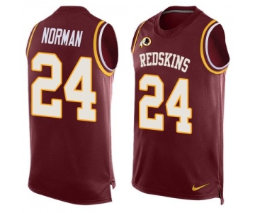 Men's Washington Redskins #24 Josh Norman Burgundy Red Hot Pressing Player Name & Number Nike NFL Tank Top Jersey