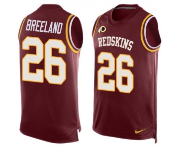 Men's Washington Redskins #26 Bashaud Breeland Burgundy Red Hot Pressing Player Name & Number Nike NFL Tank Top Jersey
