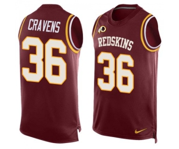 Men's Washington Redskins #36 Su'a Cravens Burgundy Red Hot Pressing Player Name & Number Nike NFL Tank Top Jersey