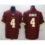 Men's Washington Redskins #4 Taylor Heinicke Burgundy Red NEW 2020 Vapor Untouchable Stitched NFL Nike Limited Jersey