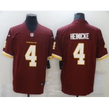 Men's Washington Redskins #4 Taylor Heinicke Burgundy Red NEW 2020 Vapor Untouchable Stitched NFL Nike Limited Jersey