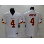 Men's Washington Redskins #4 Taylor Heinicke White NEW 2020 Vapor Untouchable Stitched NFL Nike Limited Jersey