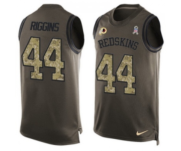 Men's Washington Redskins #44 John Riggins Green Salute to Service Hot Pressing Player Name & Number Nike NFL Tank Top Jersey