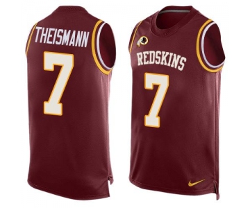 Men's Washington Redskins #7 Joe Theismann Burgundy Red Hot Pressing Player Name & Number Nike NFL Tank Top Jersey