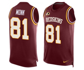 Men's Washington Redskins #81 Art Monk Burgundy Red Hot Pressing Player Name & Number Nike NFL Tank Top Jersey