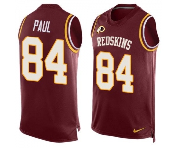 Men's Washington Redskins #84 Niles Paul Burgundy Red Hot Pressing Player Name & Number Nike NFL Tank Top Jersey