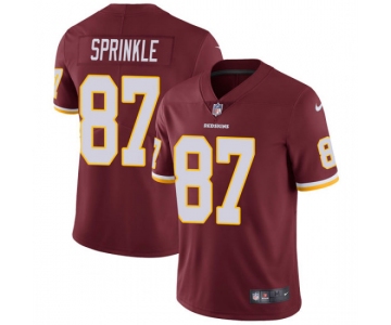 Men's Washington Redskins #87 Jeremy Sprinkle Limited Burgundy Team Color Vapor Untouchable Nike Jersey
