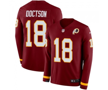 Nike Redskins #18 Josh Doctson Burgundy Red Team Color Men's Stitched NFL Limited Therma Long Sleeve Jersey