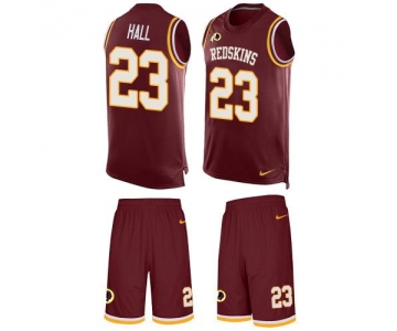 Nike Redskins #23 DeAngelo Hall Burgundy Red Team Color Men's Stitched NFL Limited Tank Top Suit Jersey