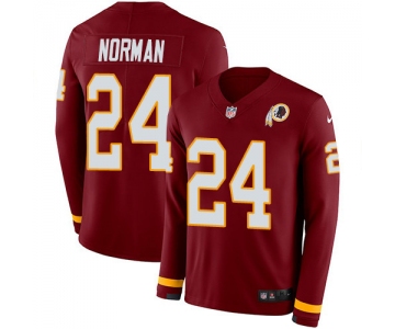 Nike Redskins #24 Josh Norman Burgundy Red Team Color Men's Stitched NFL Limited Therma Long Sleeve Jersey