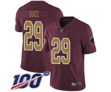 Nike Redskins #29 Derrius Guice Burgundy Red Alternate Men's Stitched NFL 100th Season Vapor Limited Jersey