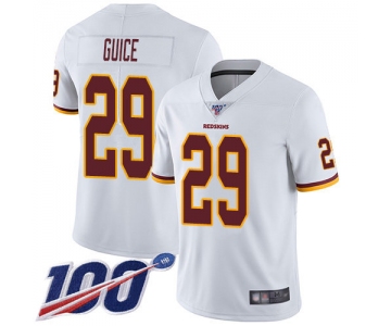 Nike Redskins #29 Derrius Guice White Men's Stitched NFL 100th Season Vapor Limited Jersey