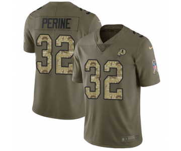 Nike Redskins #32 Samaje Perine Olive Camo Men's Stitched NFL Limited 2017 Salute To Service Jersey