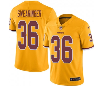 Nike Redskins #36 D.J. Swearinger Gold Men's Stitched NFL Limited Rush Jersey