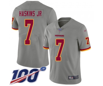 Nike Redskins #7 Dwayne Haskins Jr Gray Men's Stitched NFL Limited Inverted Legend 100th Season Jersey