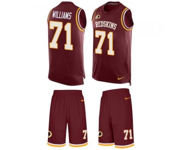 Nike Redskins #71 Trent Williams Burgundy Red Team Color Men's Stitched NFL Limited Tank Top Suit Jersey