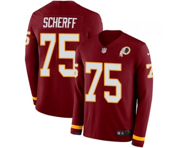 Nike Redskins #75 Brandon Scherff Burgundy Red Team Color Men's Stitched NFL Limited Therma Long Sleeve Jersey