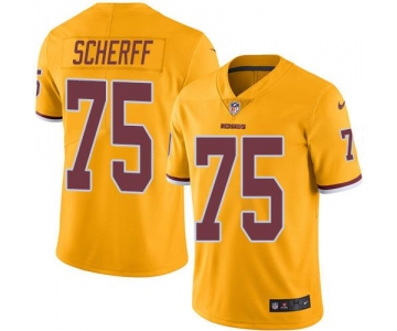 Nike Redskins #75 Brandon Scherff Gold Men's Stitched NFL Limited Rush Jersey