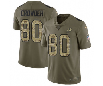 Nike Redskins #80 Jamison Crowder Olive Camo Men's Stitched NFL Limited 2017 Salute To Service Jersey