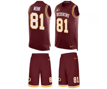 Nike Redskins #81 Art Monk Burgundy Red Team Color Men's Stitched NFL Limited Tank Top Suit Jersey