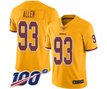 Nike Redskins #93 Jonathan Allen Gold Men's Stitched NFL Limited Rush 100th Season Jersey