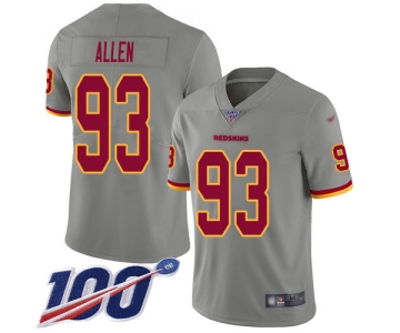 Nike Redskins #93 Jonathan Allen Gray Men's Stitched NFL Limited Inverted Legend 100th Season Jersey