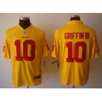 Nike Washington Redskins #10 Robert Griffin III Yellow Limited Jersey