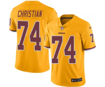Nike Washington Redskins #74 Geron Christian Gold Men's Stitched NFL Limited Rush Jersey