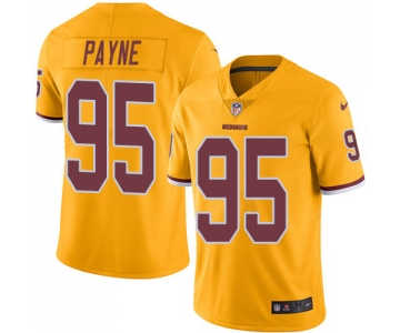 Nike Washington Redskins #95 Da'Ron Payne Gold Men's Stitched NFL Limited Rush Jersey