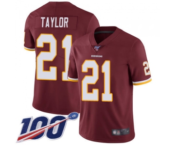 Redskins #21 Sean Taylor Burgundy Red Team Color Men's Stitched Football 100th Season Vapor Limited Jersey
