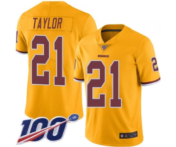 Redskins #21 Sean Taylor Gold Men's Stitched Football Limited Rush 100th Season Jersey