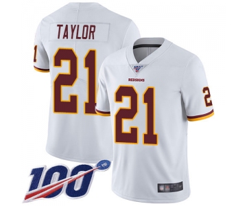 Redskins #21 Sean Taylor White Men's Stitched Football 100th Season Vapor Limited Jersey