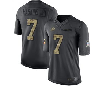 Redskins #7 Dwayne Haskins Jr Black Men's Stitched Football Limited 2016 Salute to Service Jersey