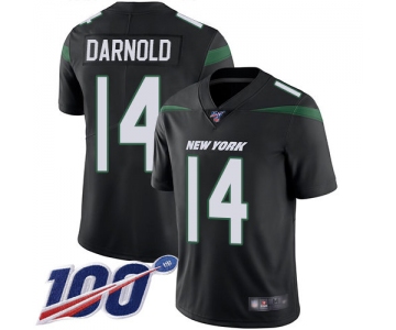 Jets #14 Sam Darnold Black Alternate Men's Stitched Football 100th Season Vapor Limited Jersey