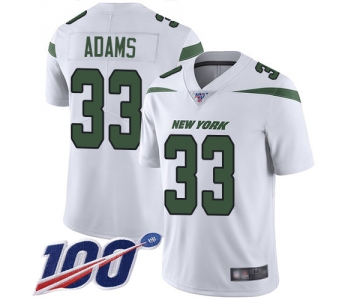 Jets #33 Jamal Adams White Men's Stitched Football 100th Season Vapor Limited Jersey