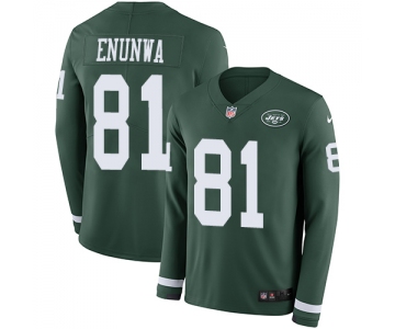Jets #81 Quincy Enunwa Green Team Color Men's Stitched Football Limited Therma Long Sleeve Jersey