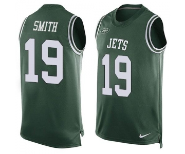 Men's New York Jets #19 Devin Smith Green Hot Pressing Player Name & Number Nike NFL Tank Top Jersey