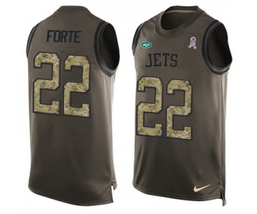 Men's New York Jets #22 Matt Forte Green Salute to Service Hot Pressing Player Name & Number Nike NFL Tank Top Jersey