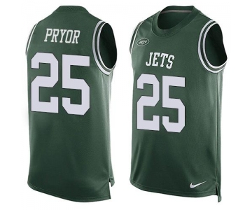 Men's New York Jets #25 Calvin Pryor Green Hot Pressing Player Name & Number Nike NFL Tank Top Jersey