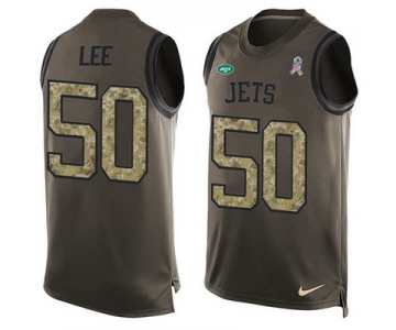Men's New York Jets #50 Darron Lee Green Salute to Service Hot Pressing Player Name & Number Nike NFL Tank Top Jersey