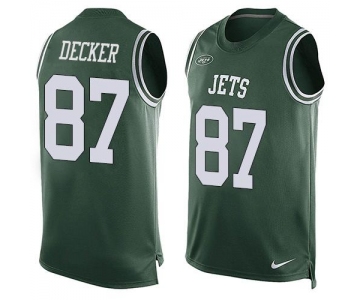 Men's New York Jets #87 Eric Decker Green Hot Pressing Player Name & Number Nike NFL Tank Top Jersey