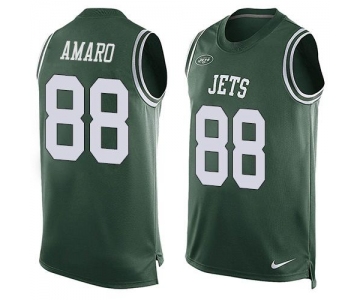 Men's New York Jets #88 Jace Amaro Green Hot Pressing Player Name & Number Nike NFL Tank Top Jersey