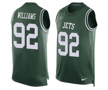 Men's New York Jets #92 Leonard Williams Green Hot Pressing Player Name & Number Nike NFL Tank Top Jersey