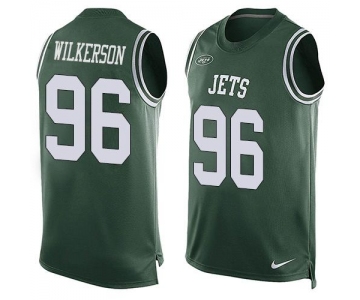 Men's New York Jets #96 Muhammad Wilkerson Green Hot Pressing Player Name & Number Nike NFL Tank Top Jersey