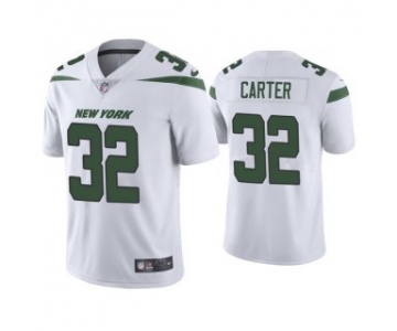 Men's White New York Jets #32 Michael Carter 2021 Vapor Untouchable Limited Stitched Jersey