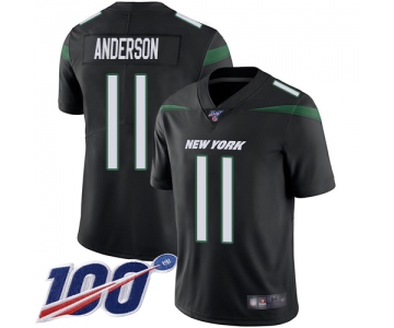 Nike Jets #11 Robby Anderson Black Alternate Men's Stitched NFL 100th Season Vapor Limited Jersey