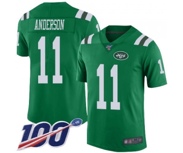 Nike Jets #11 Robby Anderson Green Men's Stitched NFL Limited Rush 100th Season Jersey