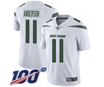 Nike Jets #11 Robby Anderson White Men's Stitched NFL 100th Season Vapor Limited Jersey