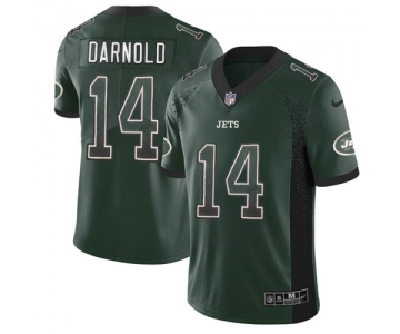 Nike Jets #14 Sam Darnold Green Team Color Men's Stitched NFL Limited Rush Drift Fashion Jersey